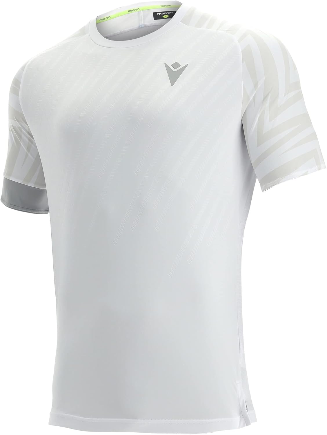 Macron Padel Prime CB Pablo T-Shirt SS Man Deep White/Silver Print Maillot de Jeu Homme