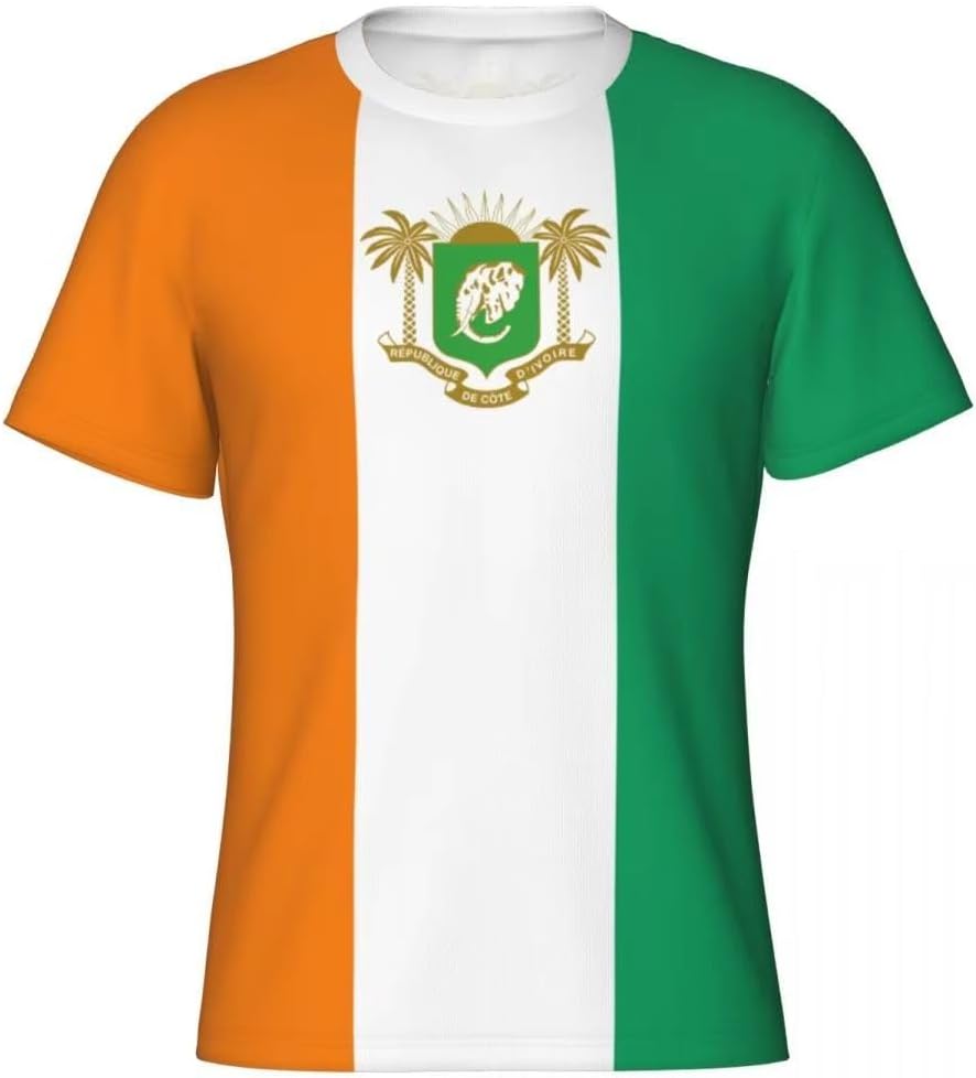 T-Shirts à Manches Courtes Homme Drapeau Côte D'Ivoire T-Shirts de Sport à Séchage Rapide en Maille, évacuation de l'humidité, Soutien À L'Équipe Nationale T-Shirt Décontracté - Image 4