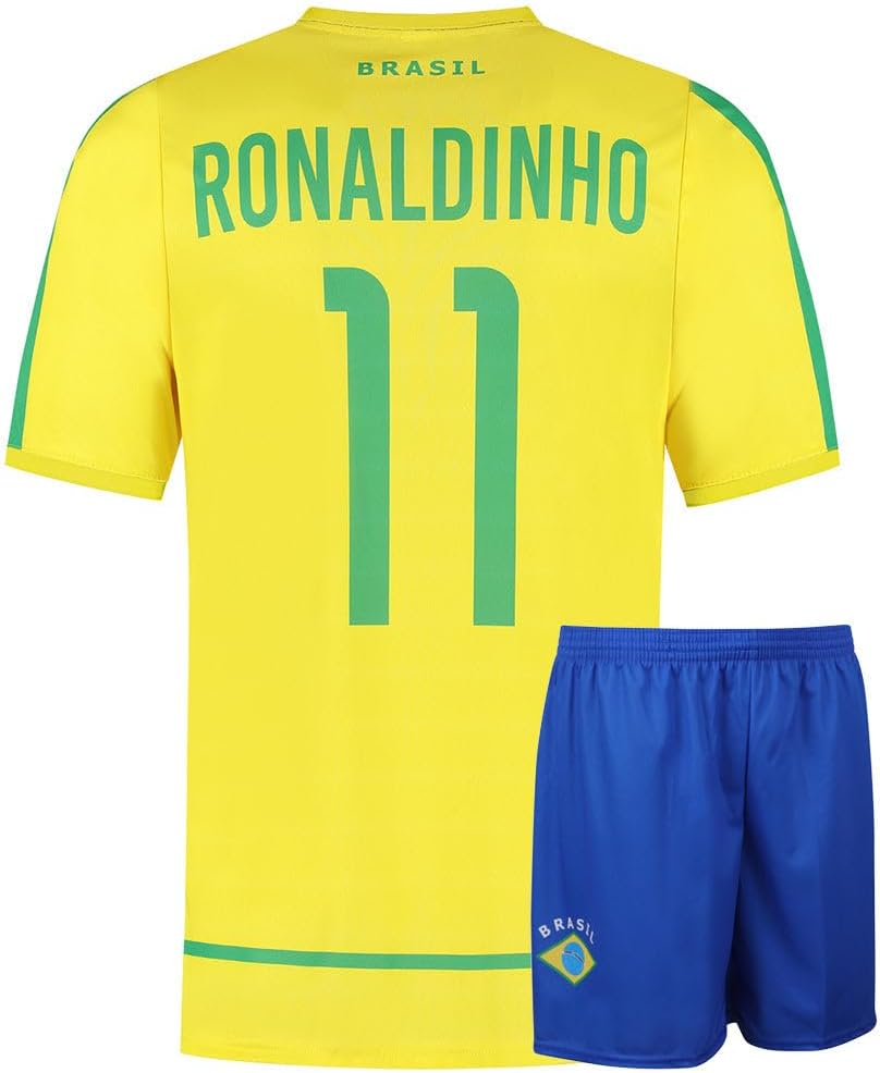 Maillot De Foot Brésil Domicile Ronaldinho - Enfant et Adultes - Ensemble Foot