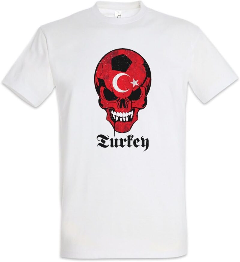 Urban Backwoods Turkey Turkish Football Skull Flag Hommes T-Shirt