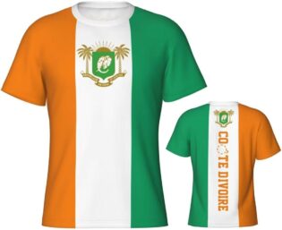 51wOk5avHqL._AC_SL1200_.jpg T-Shirts à Manches Courtes Homme Drapeau Côte D'Ivoire T-Shirts de Sport à Séchage Rapide en Maille, évacuation de l'humidité, Soutien À L'Équipe Nationale T-Shirt Décontracté