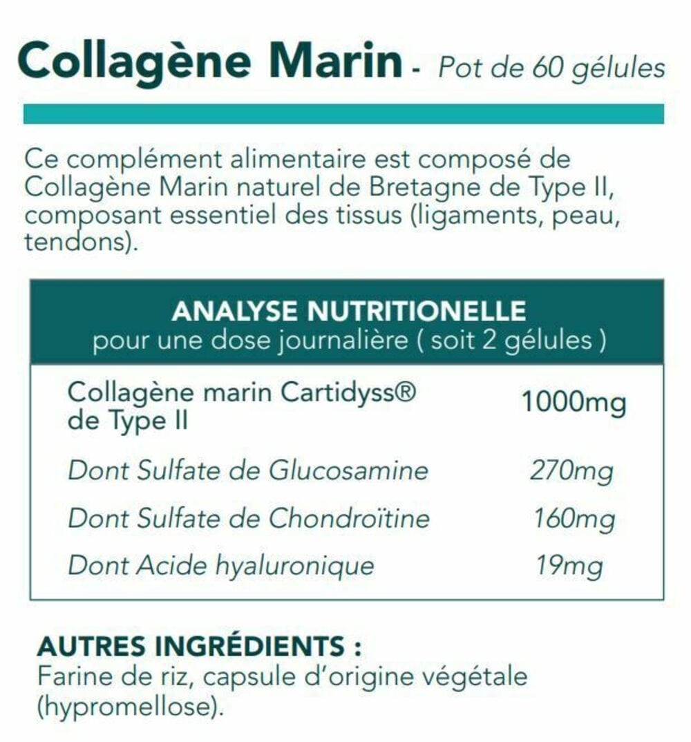 60 Gélules Collagène Marin Français Type II CARTIDYSS - Image 3