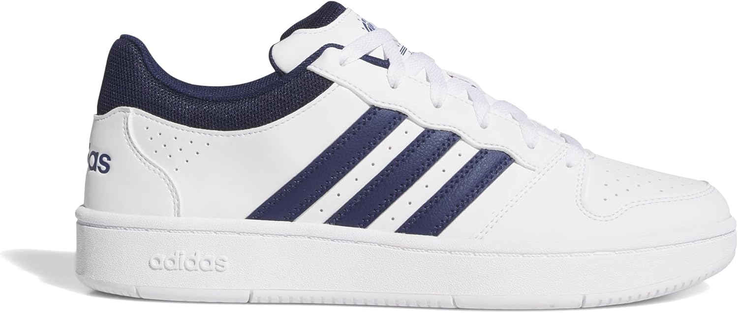 adidas Homme Hoops Classic Shoes, FTWR White/Dark Blue/Orbit Grey, 44 2/3 EU - Image 2