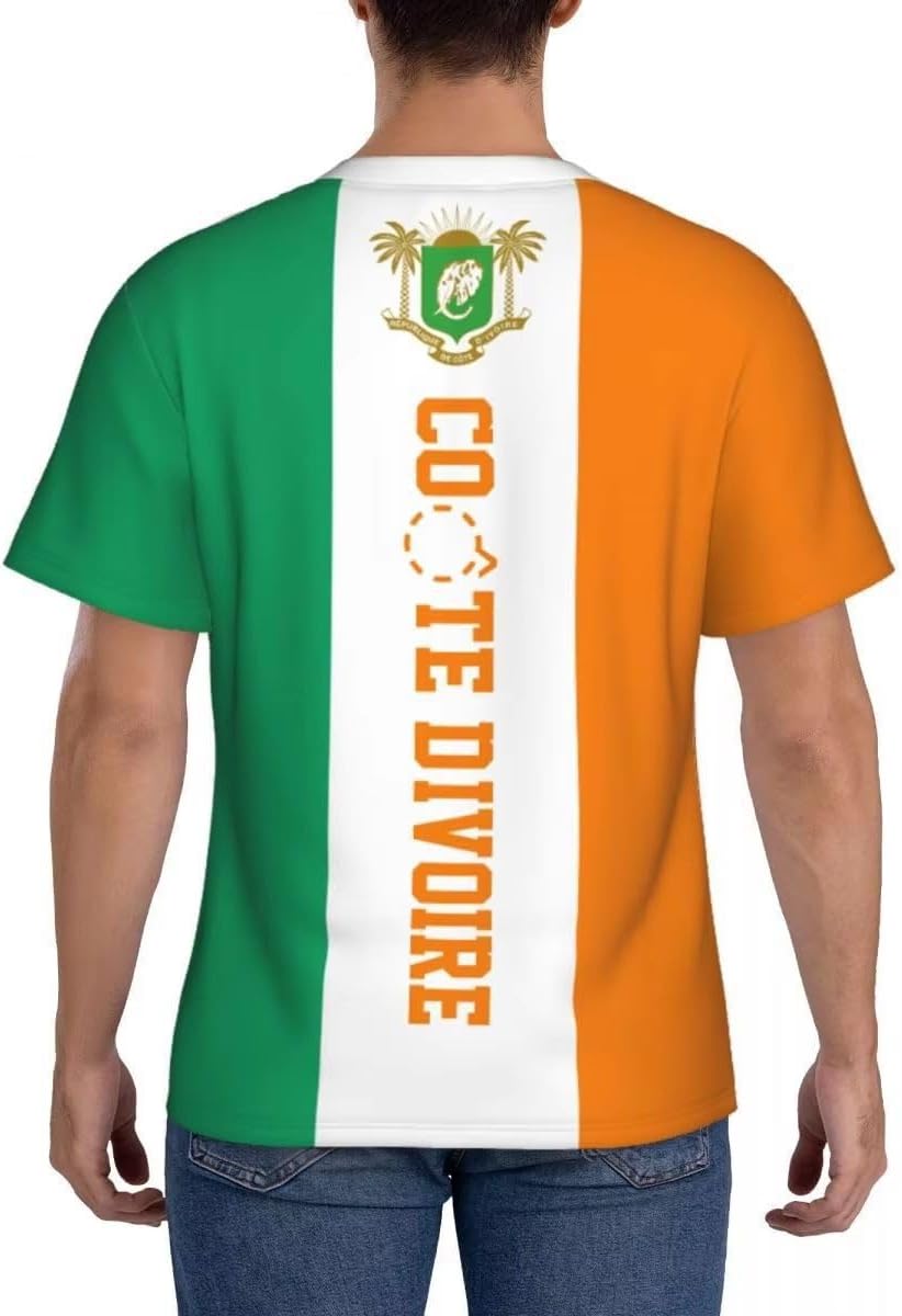 T-Shirts à Manches Courtes Homme Drapeau Côte D'Ivoire T-Shirts de Sport à Séchage Rapide en Maille, évacuation de l'humidité, Soutien À L'Équipe Nationale T-Shirt Décontracté - Image 3