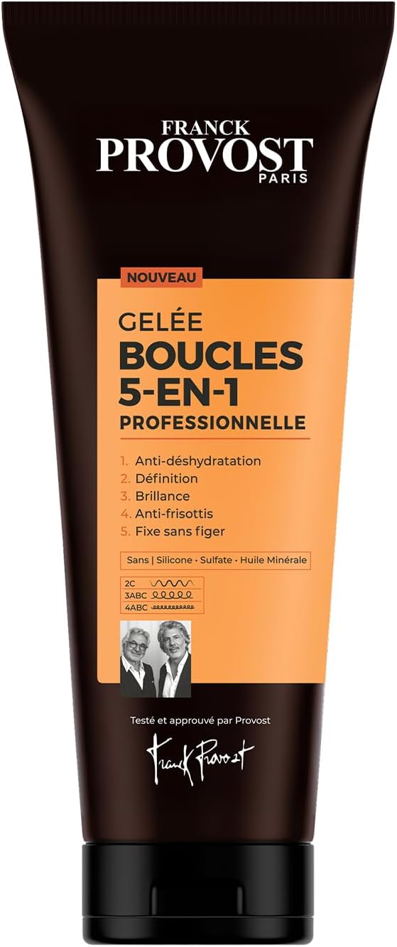 FRANCK PROVOST - Gelée Boucles 5-en-1 Professionnelle - Définition - Hydratation & Brillance - Formule Sans Silicone, Sulfate** Et Huile Minérale - 250ml