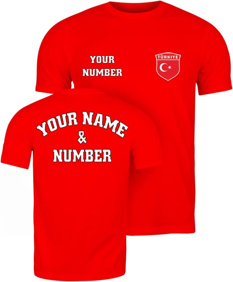 T Shirt pour Hommes Personnalisé | Maillot de Foot Turquie 2026 | Cadeau Football Home