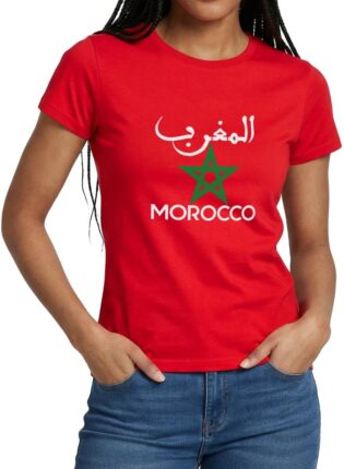 Spreadshirt Morocco Drapeau Maroc Étoile Cadeau pour Marocains T Shirt Femme