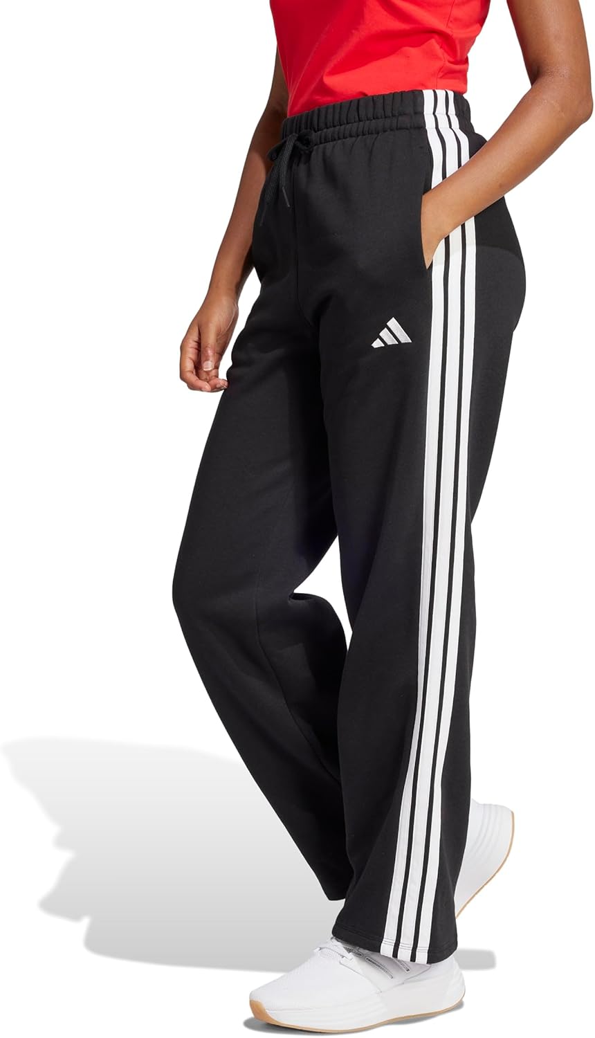 Adidas Femme Essentials 3-Stripes Open Hem Fleece Pants - Image 3