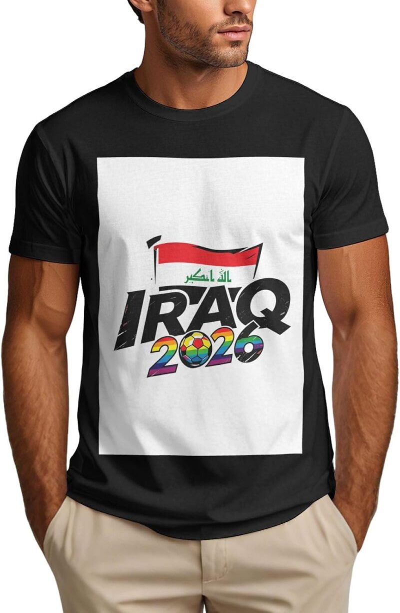 Maillot de football graphique de l'Irak, t-shirt de la coupe de football 2026 pour le jour du match des fans de football, tenues à manches