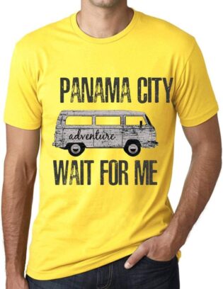 61EmIe5BfL._AC_SL1001_.jpg Homme T Shirt Graphique Imprimé Vintage Tee Panama City Wait for Me Jaune