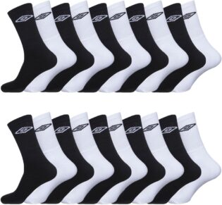Umbro Chaussette Homme Sport Fléxibles - Lot de 20 - Chaussettes Hautes Homme, Running, Maintien Anti-Glisse