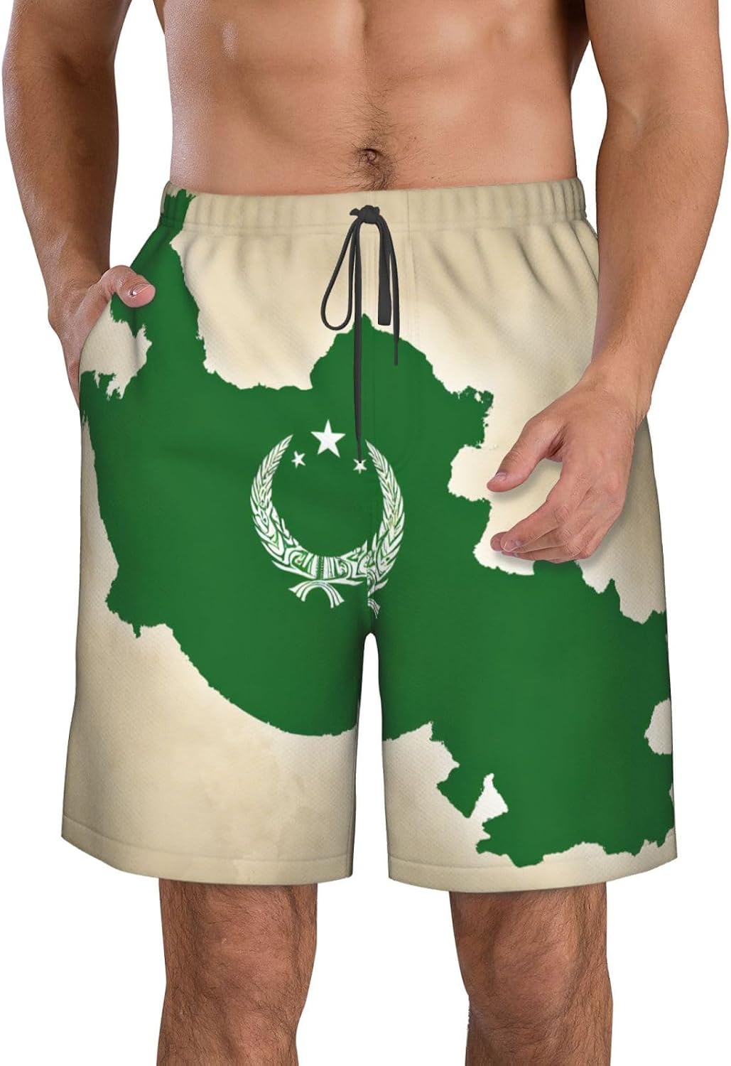 Short de plage fonctionnel imprimé drapeau de la République d'Ouzbékistan Séchage rapide Élégant Maillot de bain confortable Vacances d'été