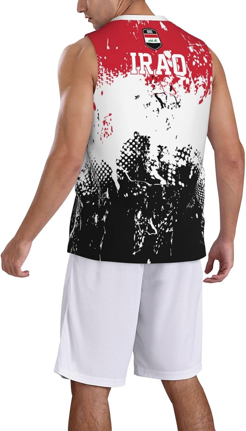 Maillot de basket-ball avec motif drapeau de l'Irak - Impression complète 3D - Image 2