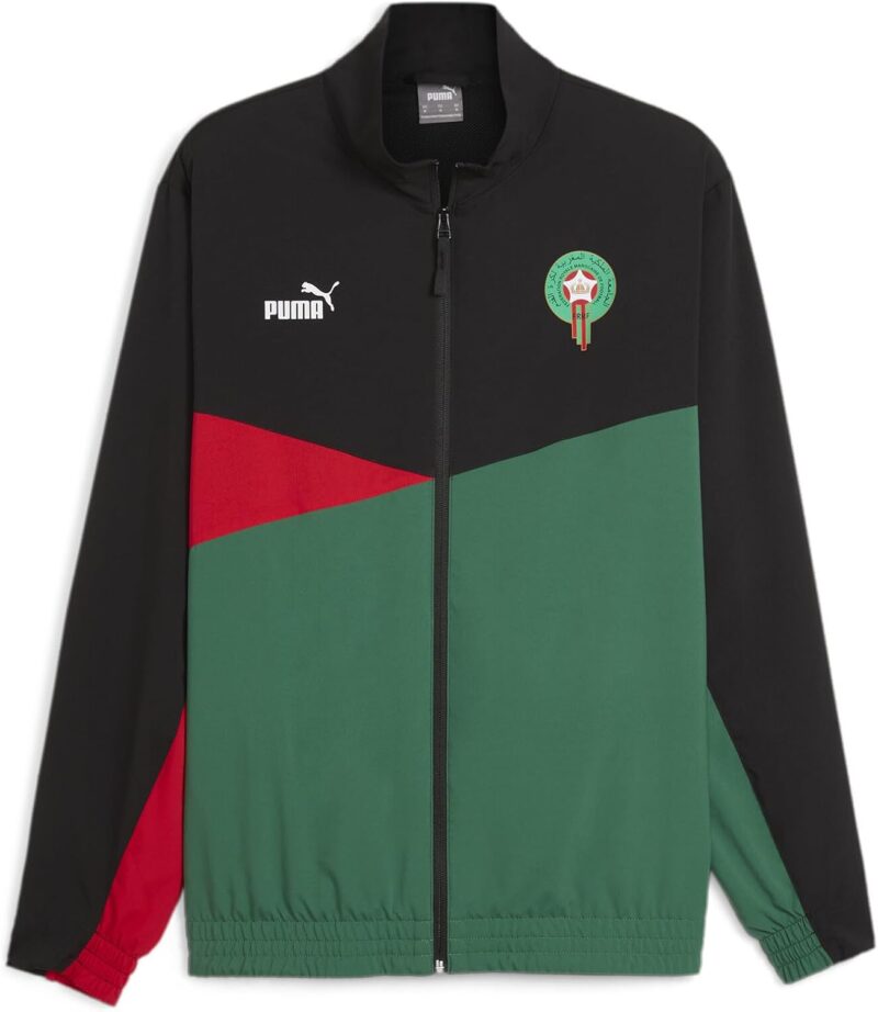 PUMA Veste de Football tissée Maroc M Black Vine for All Time Red Green