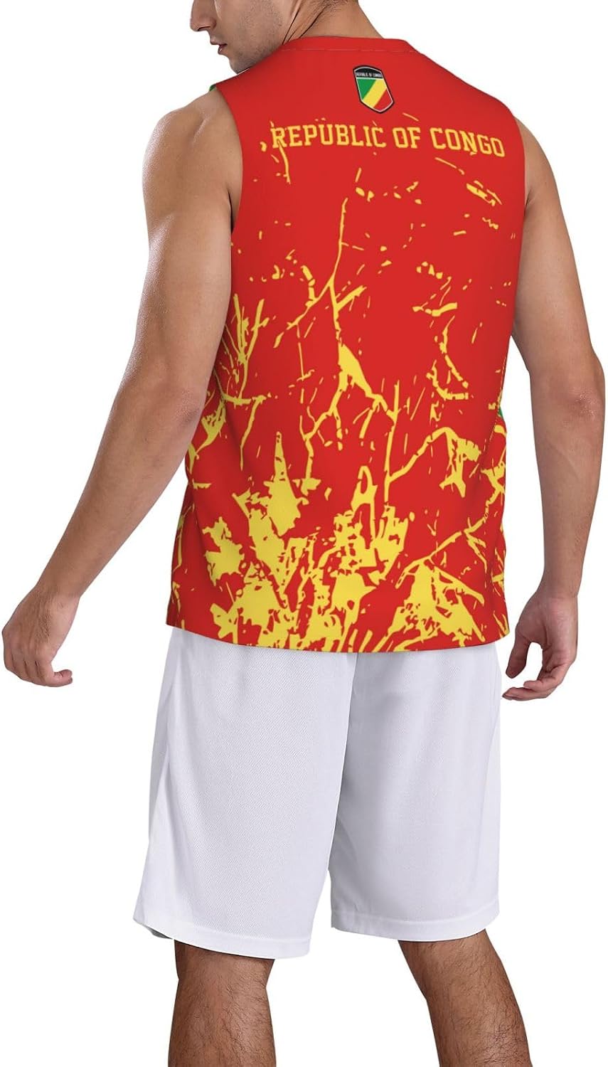 Maillot de basket-ball drapeau de la République du Congo 1 Team Up Sports 3D Full Print Design Jerseys - Image 2