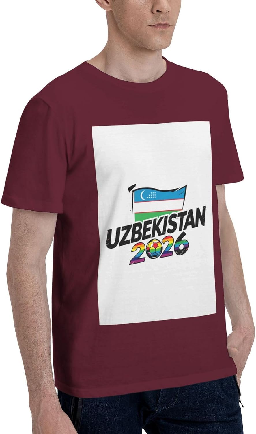 Maillot de football graphique de l'Ouzbékistan, t-shirt de la coupe de football 2026 pour le jour du match des fans de football, tenues à manches - Image 2