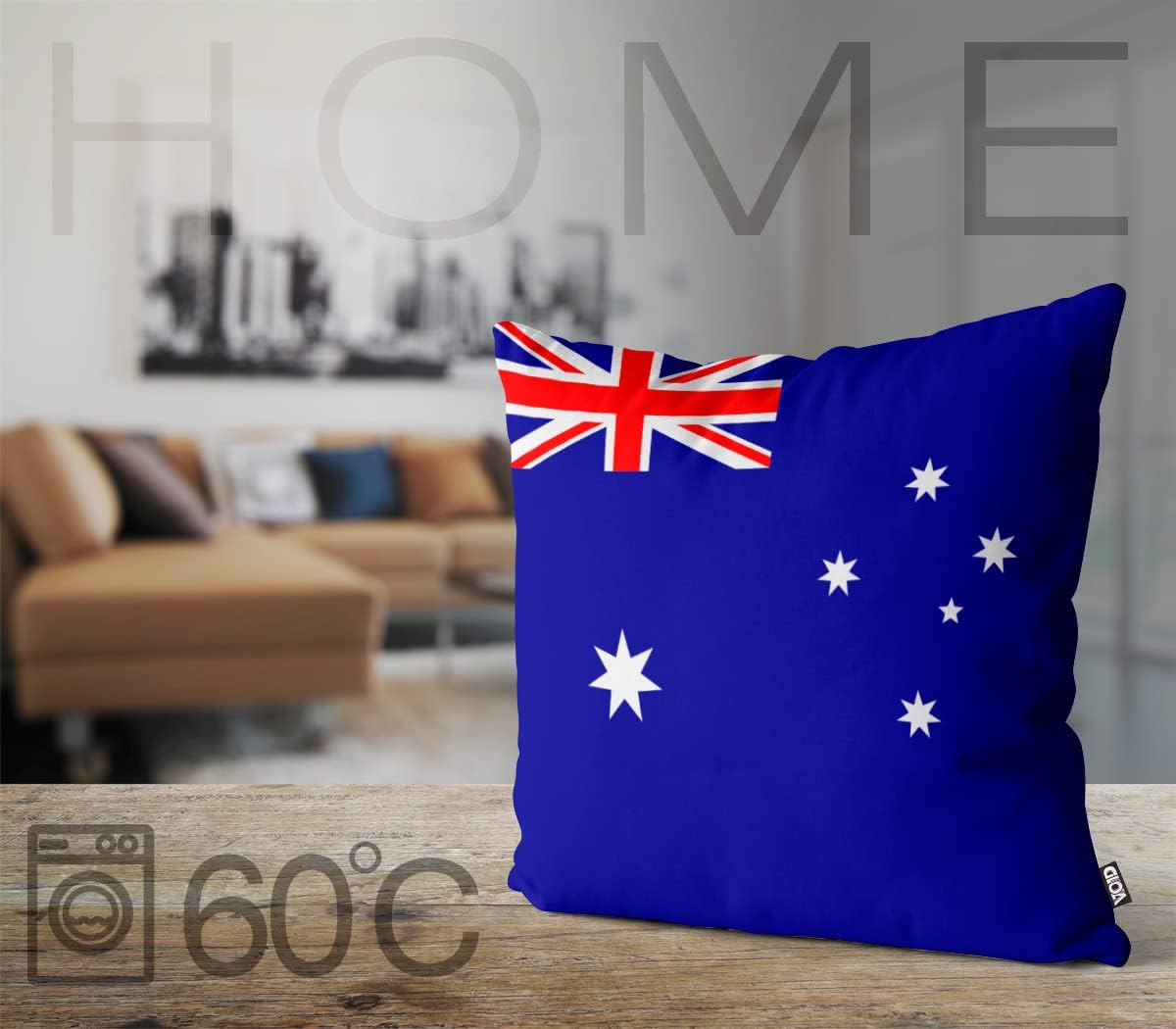 VOID Fan Drapeau de l'Australie Australia Housse de coussin en polyester pour intérieur et extérieur Coussin Housse de coussin Multicolore, Polyester, 40 x 40 cm - Image 3