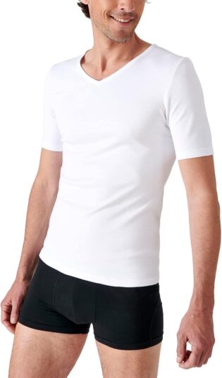 61Z4jjVFHML._AC_SL1500_.jpg Damart T- Shirt Thermolactyl Manches Courtes Maille Interl Haut Thermique Homme