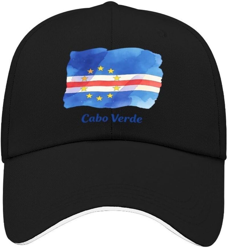 Casquette De Baseball Réglable Cabo Verde Drapeau National Unisexe Anti-UV Protection Ajustable Boucle en Metal Trucker Hip-Hop Cap Maille Golf Voyages Sport Chapeau Coupe du Monde