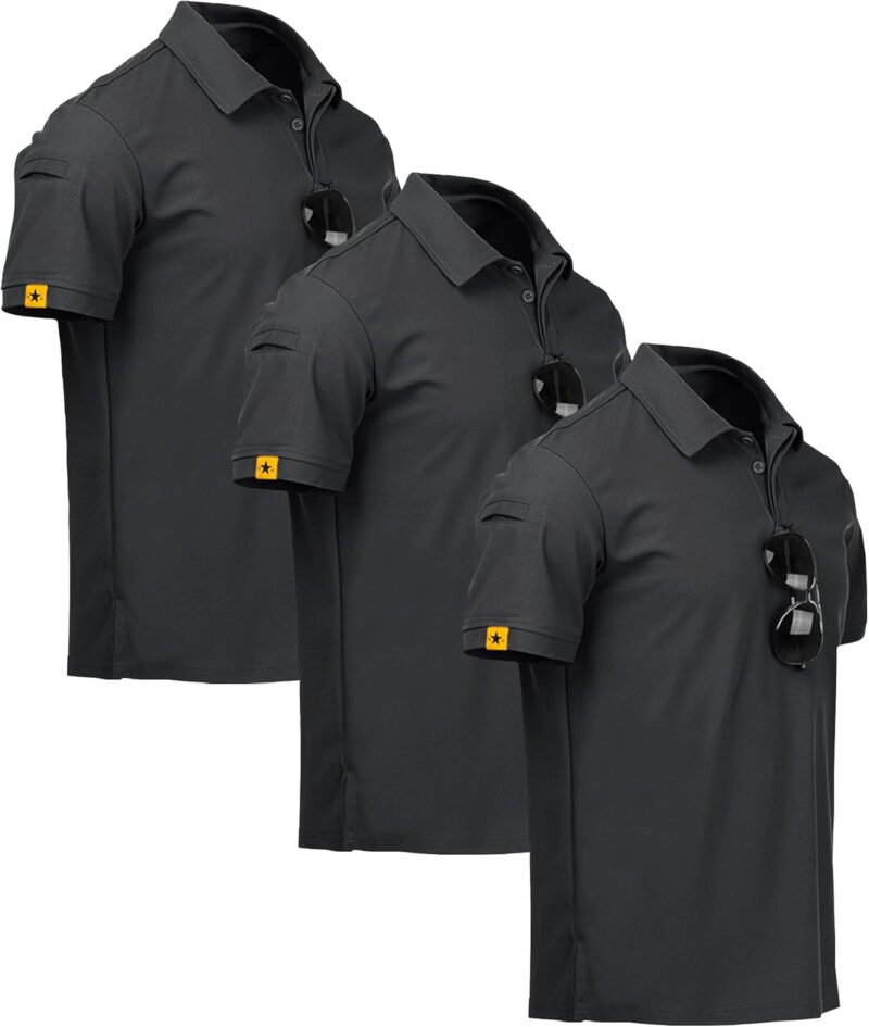 ZITY Set of 3 Polo Shirts Men Short Sleeve Quick Dry Breathable Tshirt Men Polo Summer Casual Sport Shirt Regular Fit Golf Polo Shirts