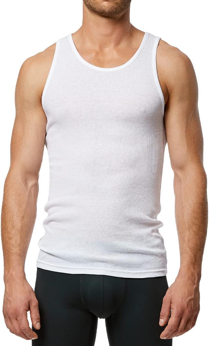 New Balance Cotton Performance Rib Sleeveless Tank Top Undershirt (3 Pack Or 4 Pack) Tricot Homme (Lot de 4) - Image 2