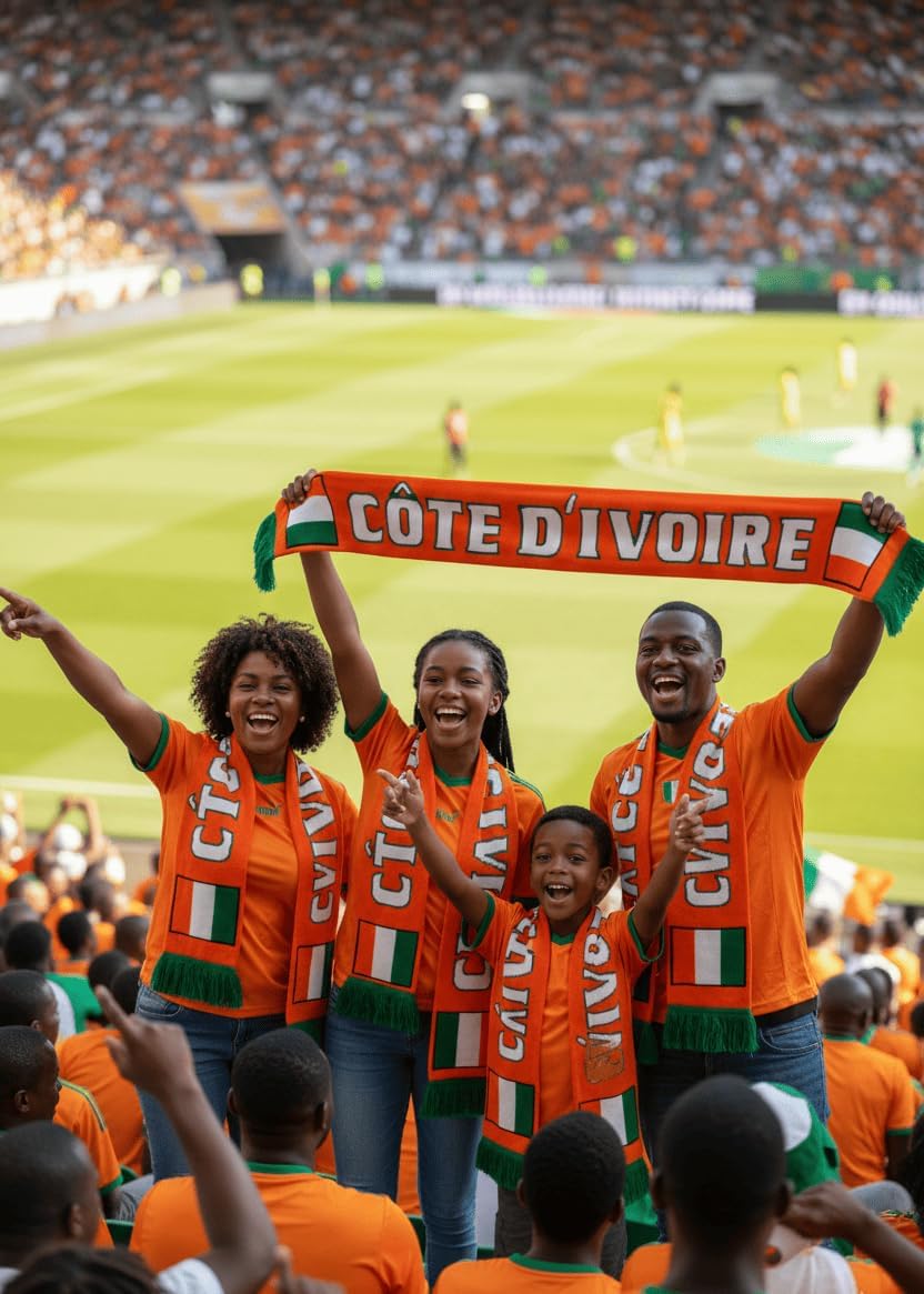 Écharpe de Supporter Côte d'Ivoire, Drapeau Ivoirien Orange Blanc Vert, Foot Eléphants, 170 x 20 cm, Style Sportswear Classique - Image 4