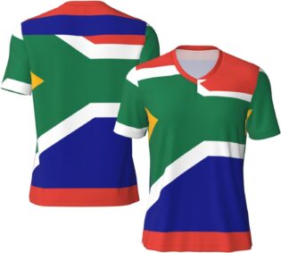 Maillot de football pour homme avec drapeau de l'Afrique du Sud, respirant, séchage rapide, pour les matchs d'entraînement de printemps