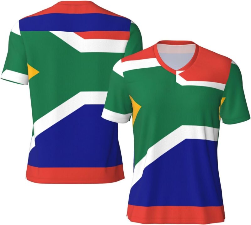 Maillot de football pour homme avec drapeau de l'Afrique du Sud, respirant, séchage rapide, pour les matchs d'entraînement de printemps