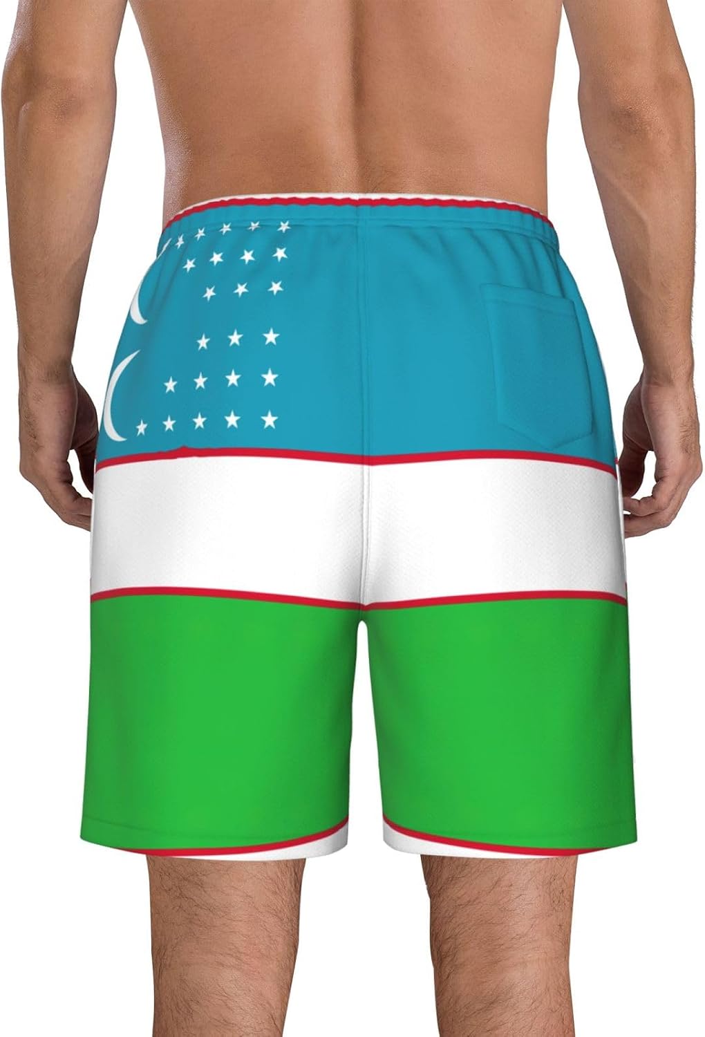 Maillot de bain imprimé drapeau de la République d'Ouzbékistan pour homme, short de bain élégant pour hommes, maillot de bain en polyester à séchage rapide - Image 3