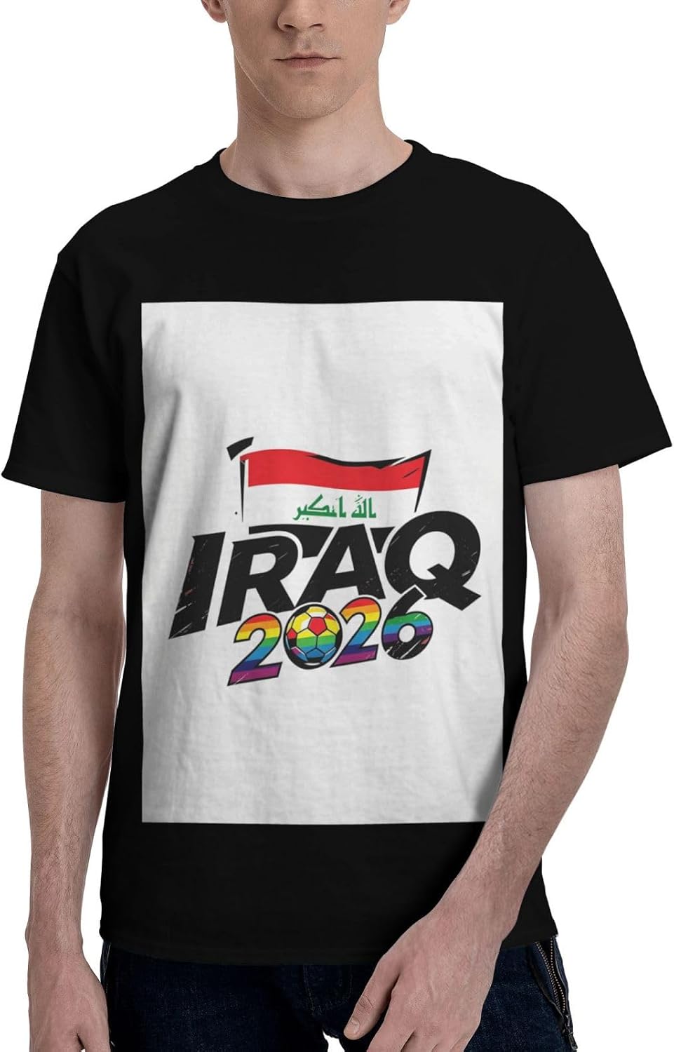 Maillot de football graphique de l'Irak, t-shirt de la coupe de football 2026 pour le jour du match des fans de football, tenues à manches - Image 2