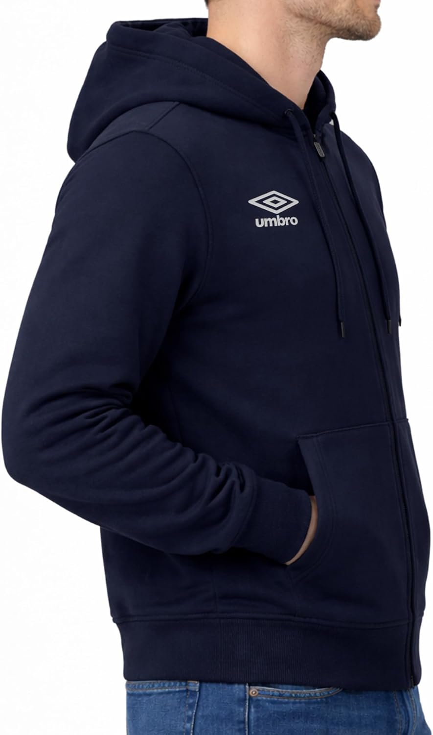Umbro - Sweat à Capuche Homme, Fermeture zippée intégrale, Poches Kangourou, Coton Doux, Coupe Confortable, Sweat Sport et Casual - Image 2