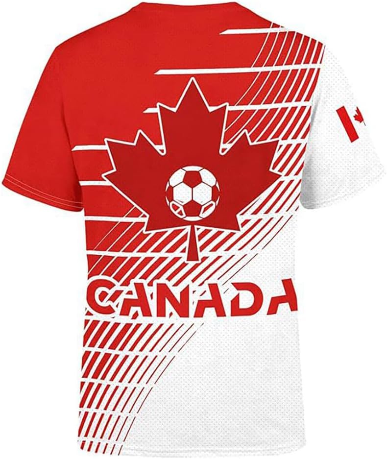 T-shirt Coupe de football 2026 pour homme et femme - Manches courtes - Col rond - Imprimé - Respirant - Séchage rapide - Sport - Loisirs - Pour le sport, l'entraînement et les fêtes - Image 2