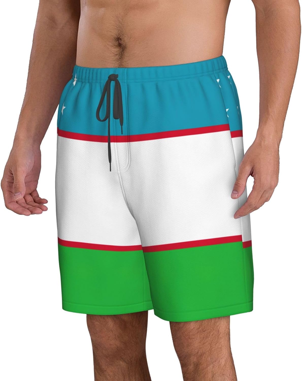 Drapeau de la République d'Ouzbékistan Imprimé Hommes Short Pratique Fonctionnalité Maillot de Bain Vêtements d'été Plage Activités de plein air - Image 2