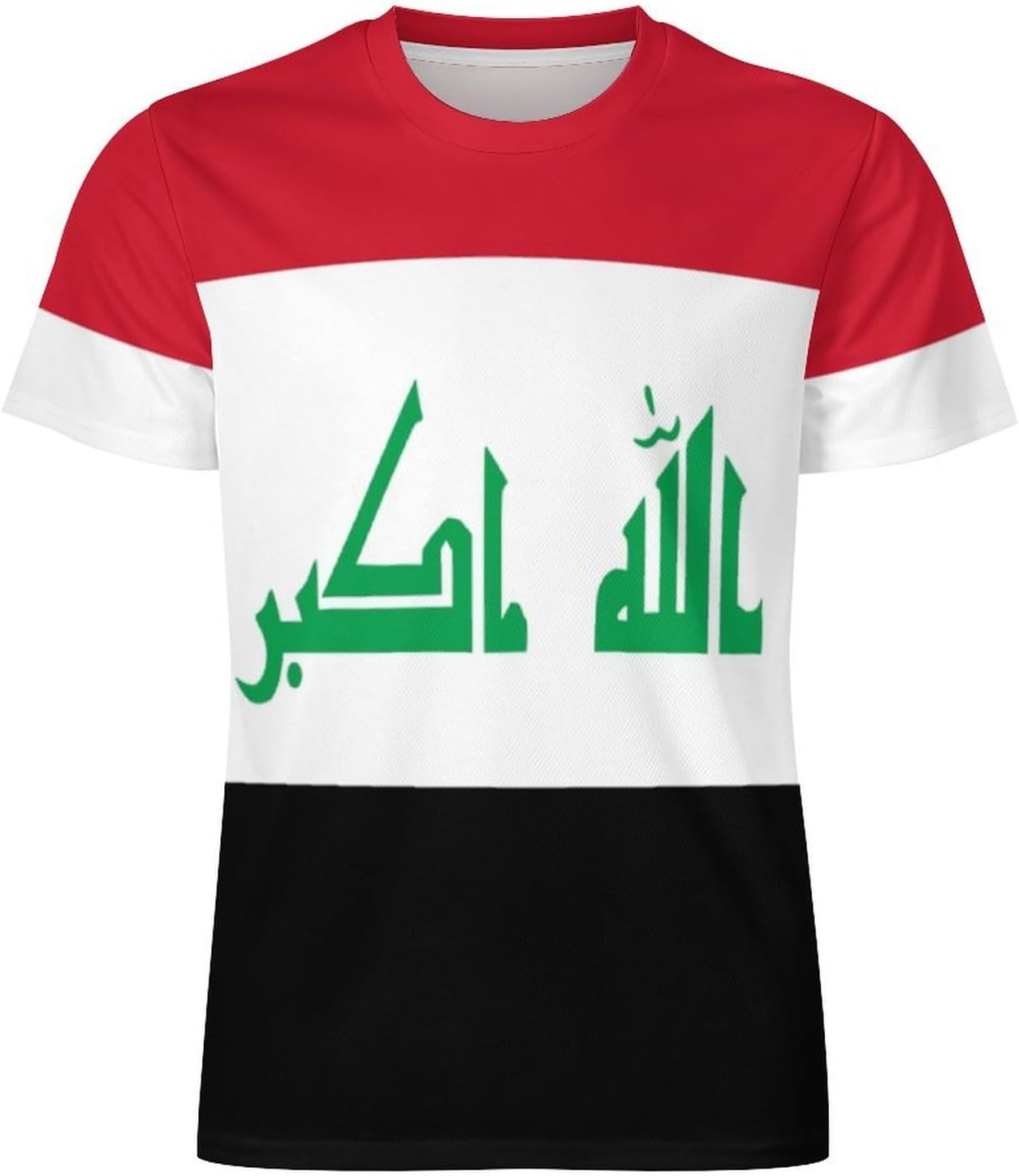 T-Shirt Homme Drapeau Irak Col Rond Séchage Rapide Maillot Supporter Football Manches Courtes Sport Décontracté T-Shirt Fan - Image 4