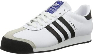 61pT6Hr2UML._AC_SL1500_.jpg adidas Baskets Samoa pour Homme, Blanc Noir, 44 EU