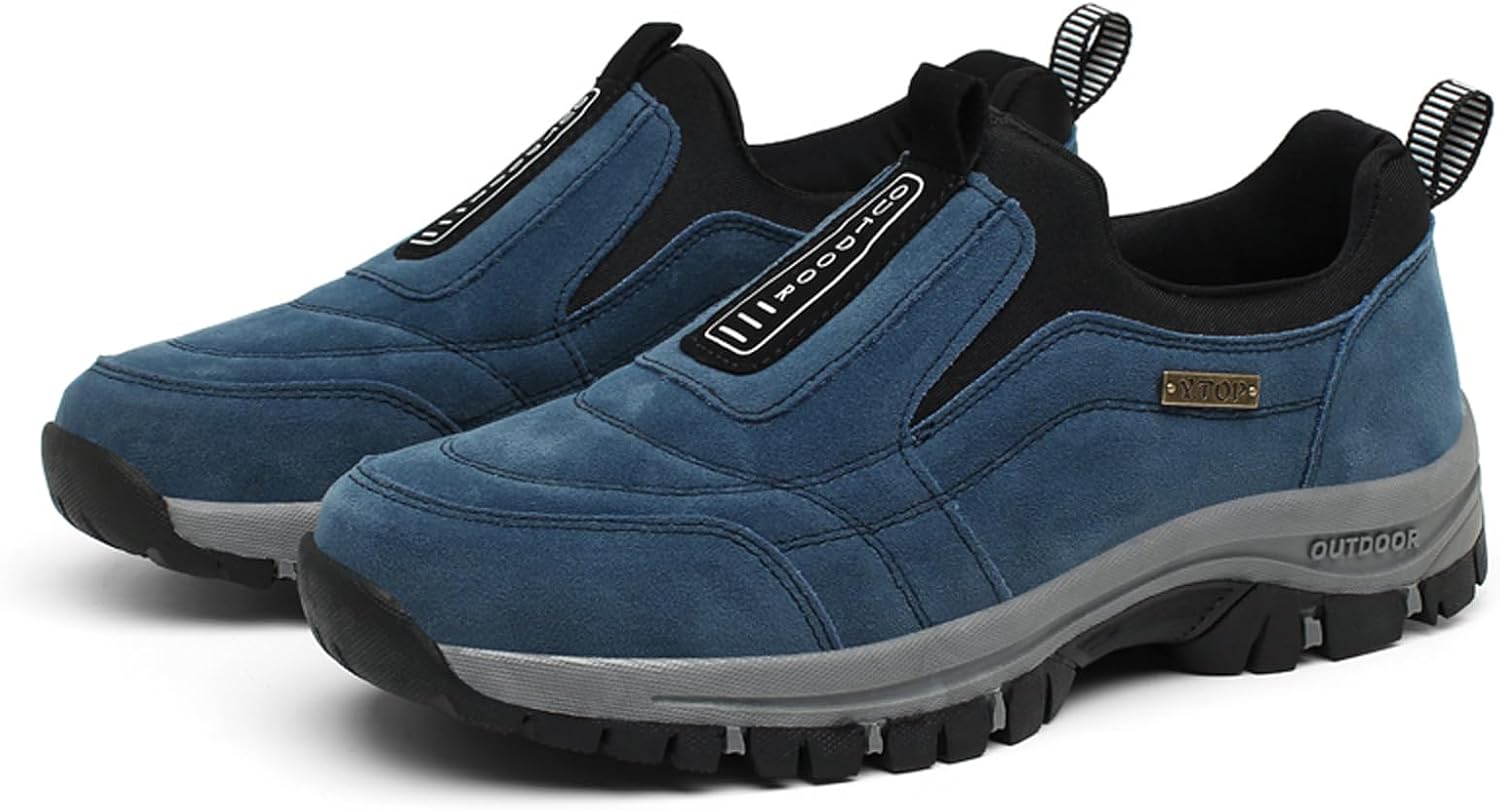 Chaussure de Marche Homme sans Lacets Baskets de randonnée en Plein air Chaussures de randonnée à Enfiler pour Homme Chaussures orthopédiques Chaussures légères pour Le Travail - Image 4