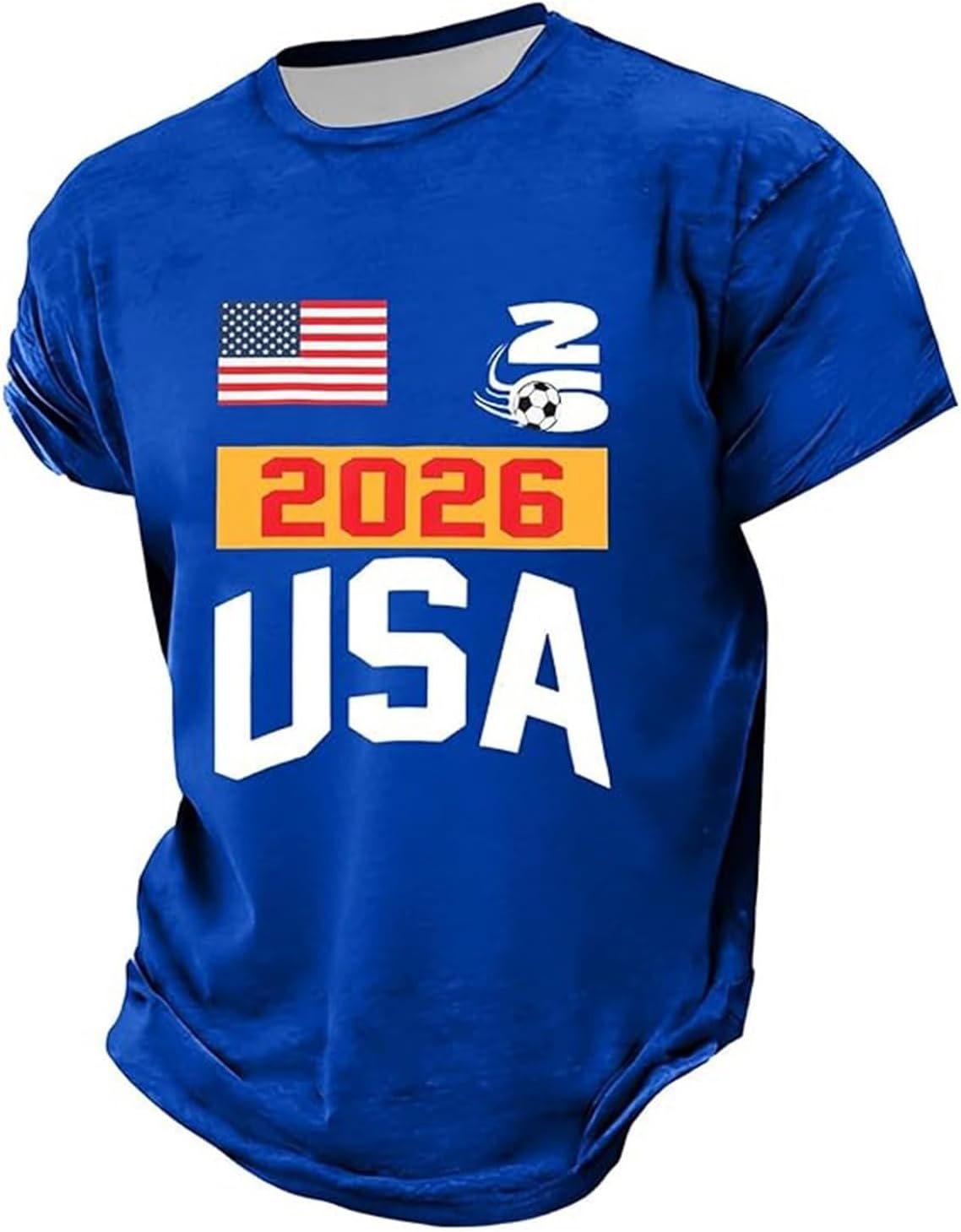 2026 Men's Football Jersey USA Flag Football Shirt Short Sleeve Football Supporter T Shirt Oversize Casual Summer Breathable Sports Fan Tops