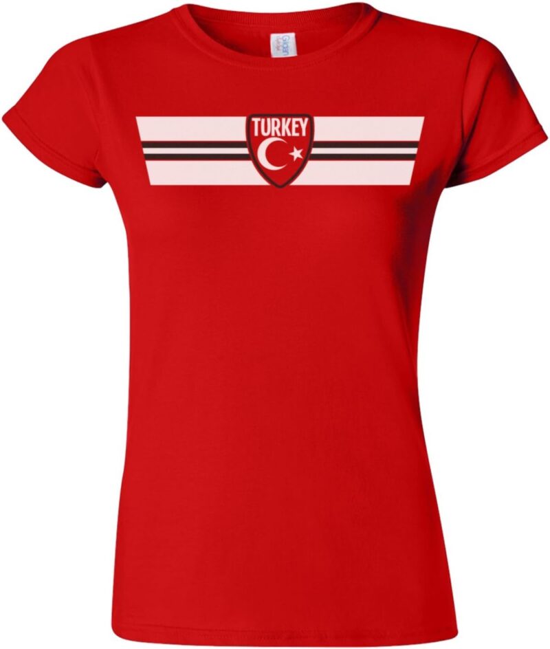 buzz shirts Adults Or Kids Turkey Football T-Shirt Classic Retro Strip with Country Badge Euro Turkish Team