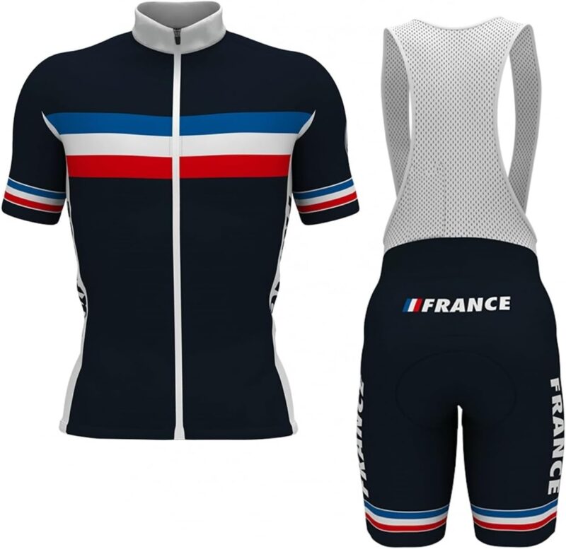 2025 Pro Team Ensemble de maillot de cyclisme pour hommes,Maillot de vélo de route MTB Respirant Paddad Cuissard à bretelles Kits