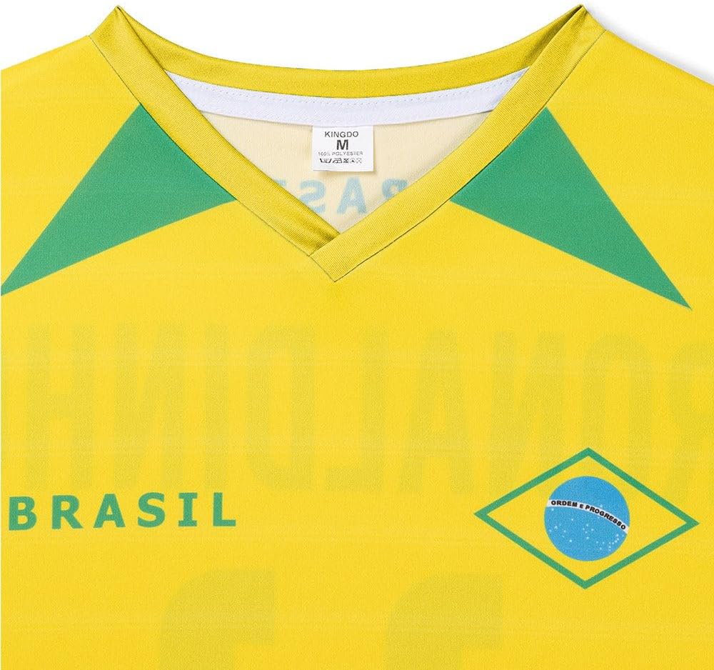Maillot De Foot Brésil Domicile Ronaldinho - Enfant et Adultes - Ensemble Foot - Image 3