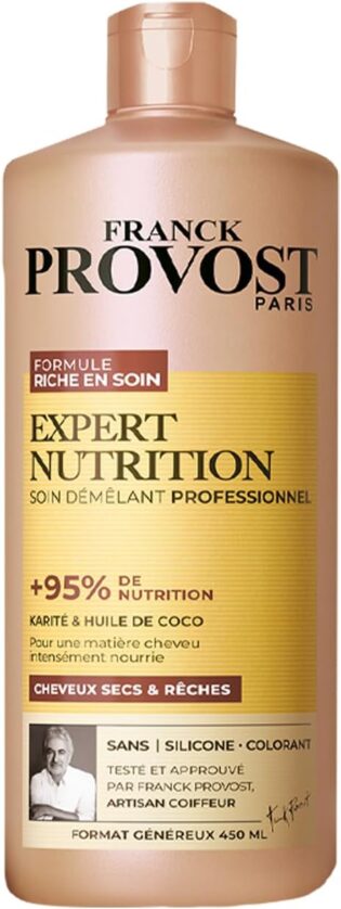 61tjjY0iwSL._AC_SL1500_.jpg FRANCK PROVOST Expert Nutrition - Soin Démêlant Professionnel - Formule Riche En Soin - Karité & Huile De Coco - Sans Silicone & Sans Colorant - Cheveux Secs & Rêches - Format Généreux 450 ml