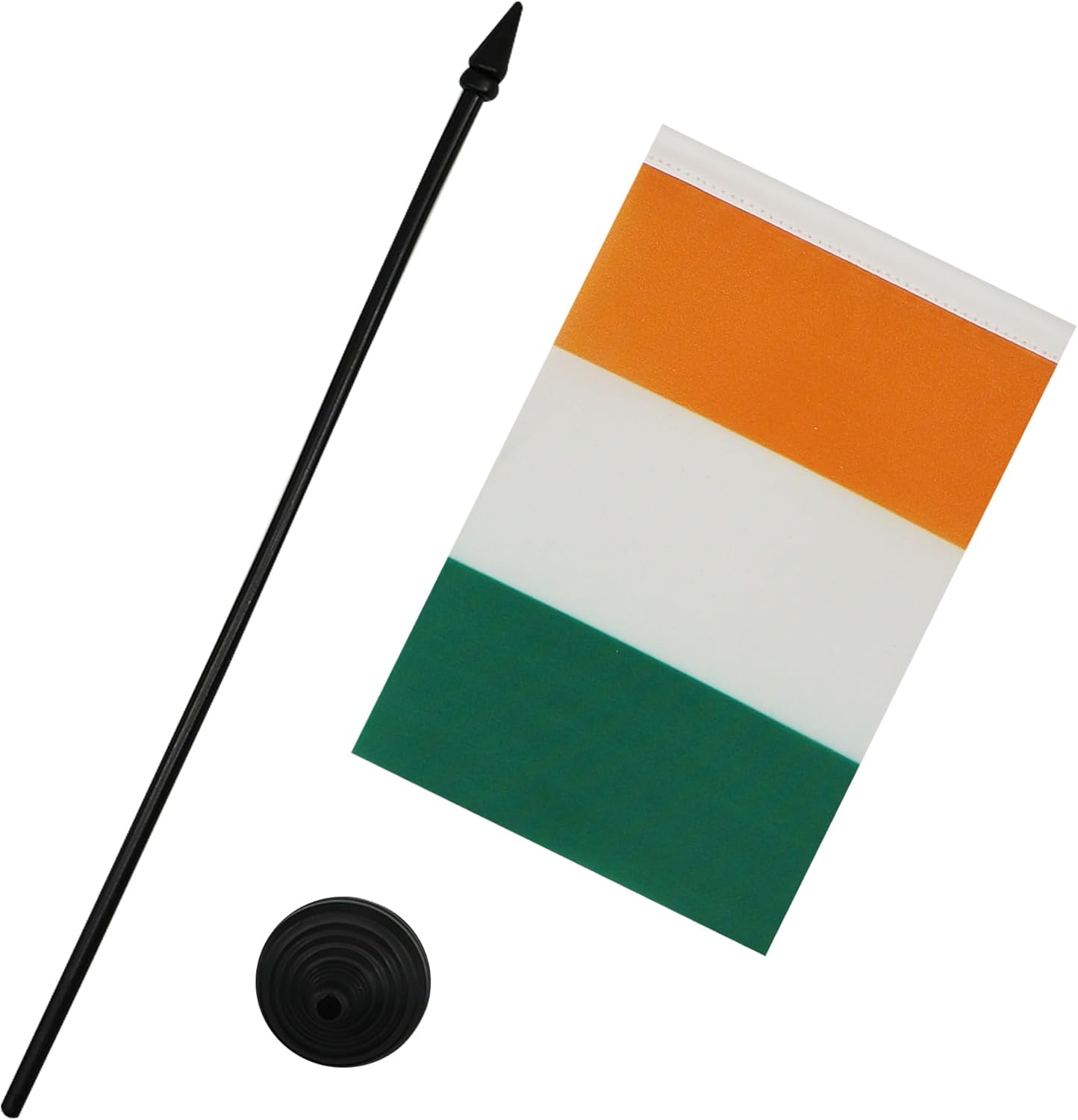 AZ FLAG - Drapeau De Table Côte d'Ivoire - 15x10 cm - Mini Drapeau Ivoirien De Bureau 100% Polyester Avec Hampe De 25cm Et Socle En Plastique Noir - Image 3
