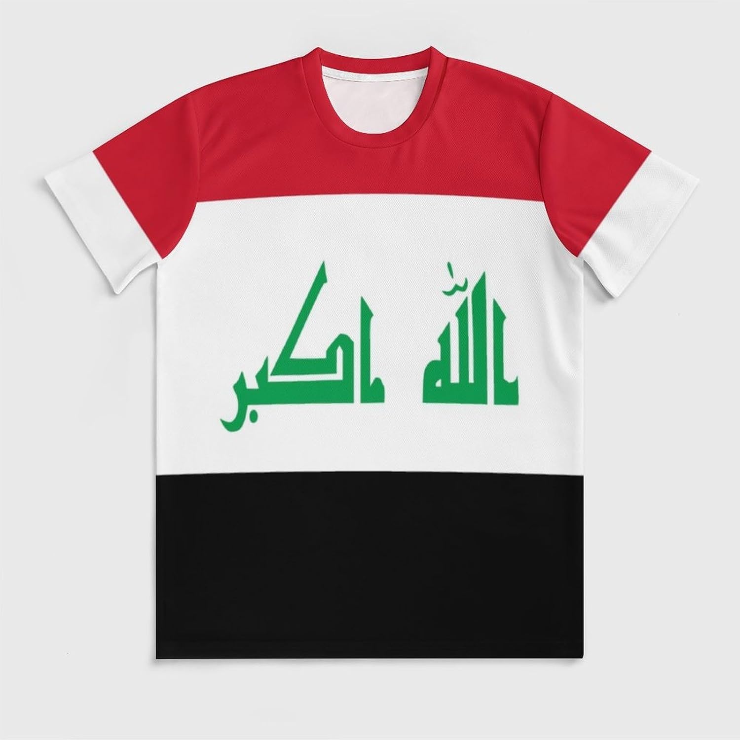 T-Shirt Homme Drapeau Irak Col Rond Séchage Rapide Maillot Supporter Football Manches Courtes Sport Décontracté T-Shirt Fan - Image 3