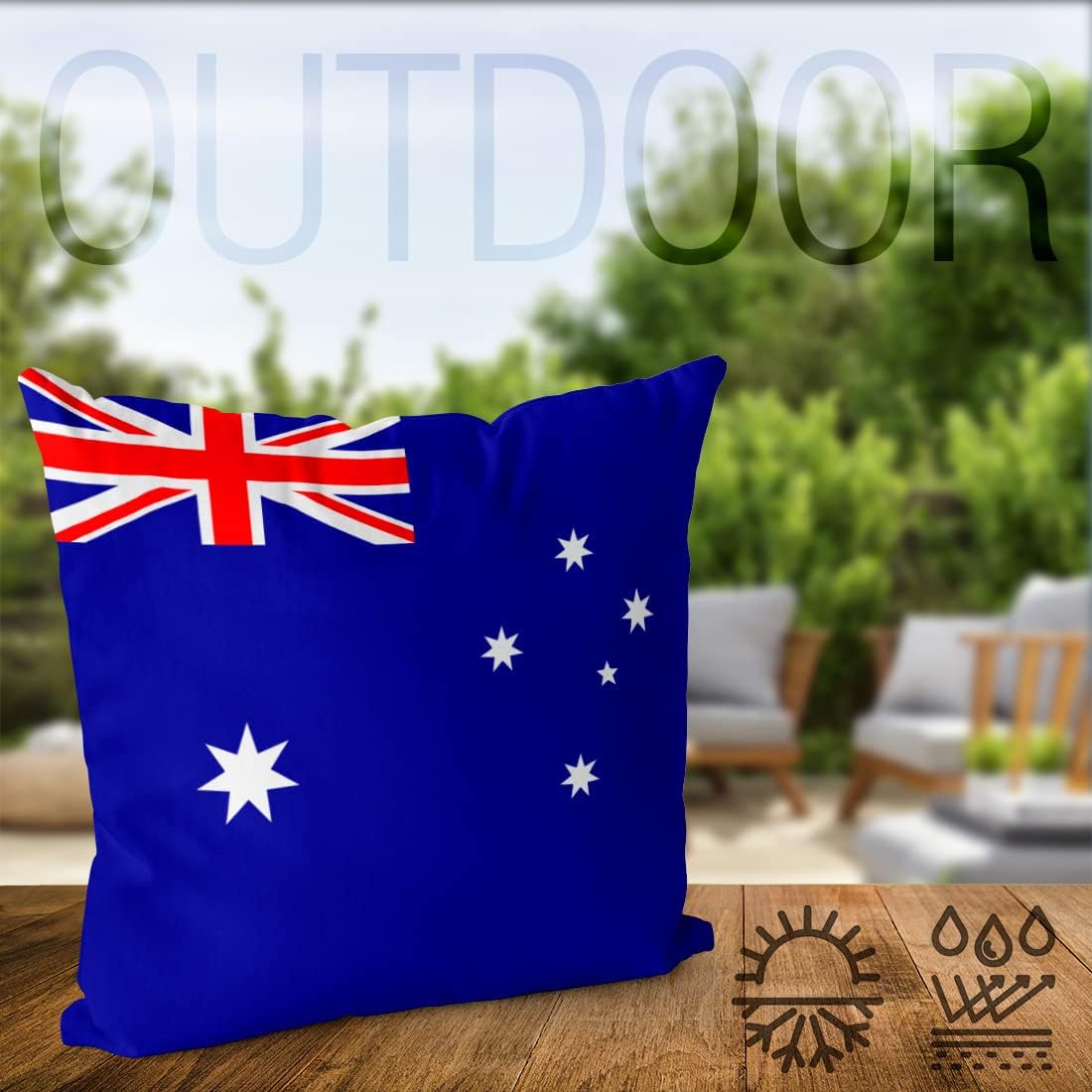VOID Fan Drapeau de l'Australie Australia Housse de coussin en polyester pour intérieur et extérieur Coussin Housse de coussin Multicolore, Polyester, 40 x 40 cm - Image 4