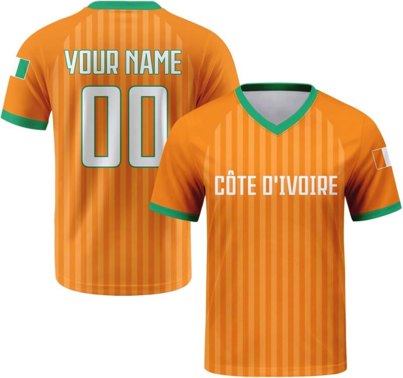 Personnalisable Maillot de Football avec nom et numéro, Tenue d'équipe Street Mixte Homme et Femme, Uniforme Sport pour Supporters de Football internationaux