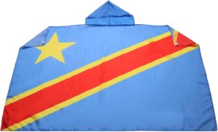 AZ FLAG Drapeau République Démocratique du Congo 150x90 cm - Cape Drapeau Congolais 100% Polyester Avec Manches Intégrées - Body Flag 80g