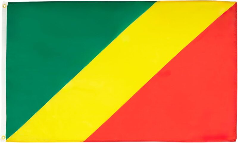 AZ FLAG - Lot de 2 Drapeau République du Congo - 150x90 cm - Drapeau Congolais 100% Polyester Avec Oeillets Métalliques Intégrés
