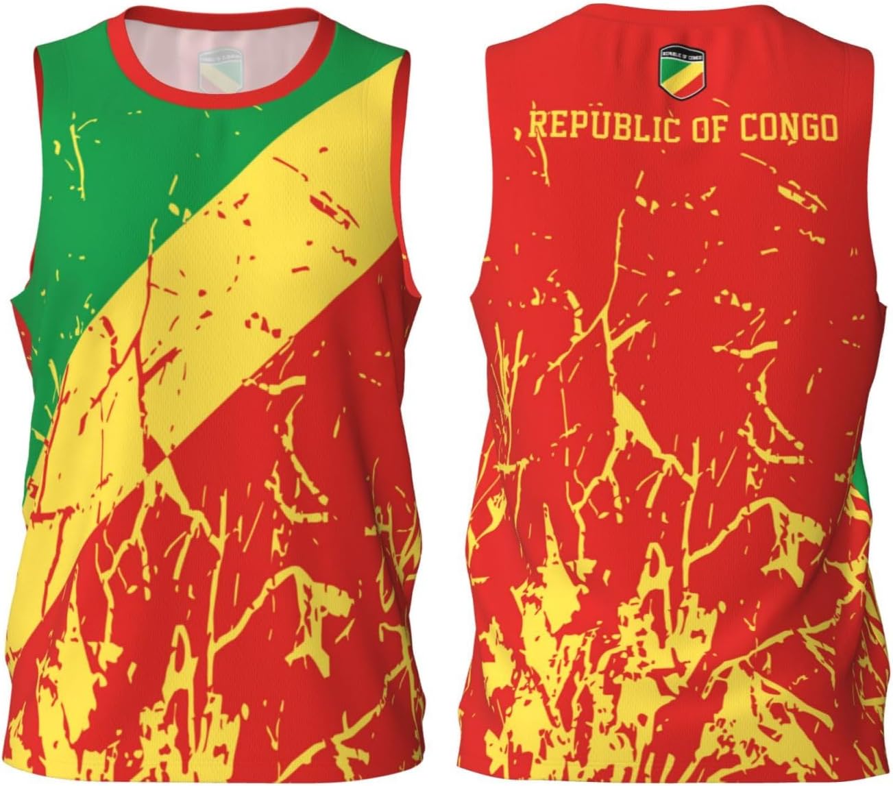Maillot de basket-ball drapeau de la République du Congo 1 Team Up Sports 3D Full Print Design Jerseys
