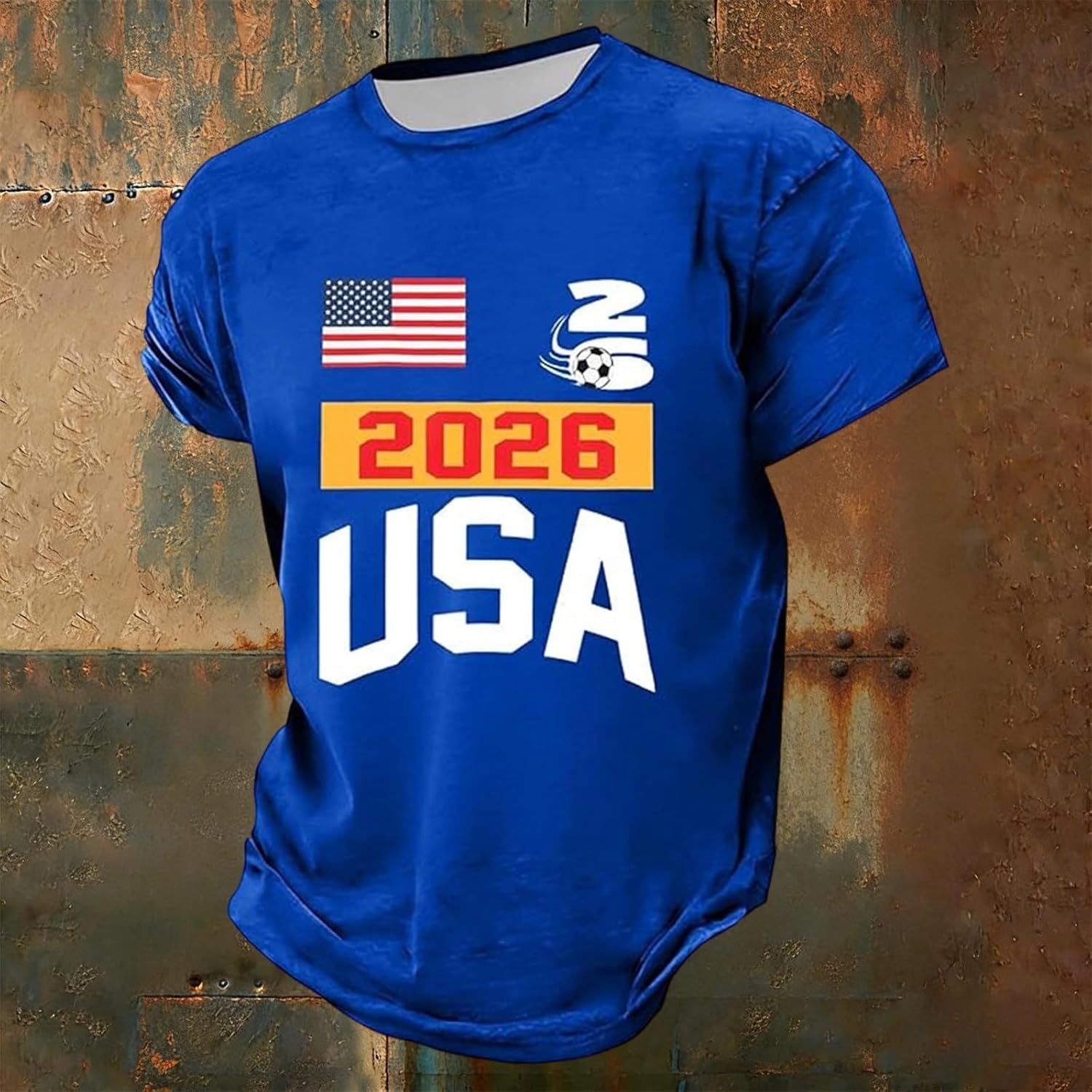 2026 Men's Football Jersey USA Flag Football Shirt Short Sleeve Football Supporter T Shirt Oversize Casual Summer Breathable Sports Fan Tops - Image 2