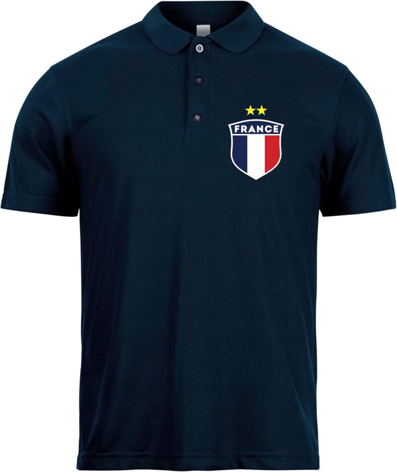 Polo de Football pour Homme | Maillot de Foot Personnalisé avec Votre Nom et Numéro | France Football 2026